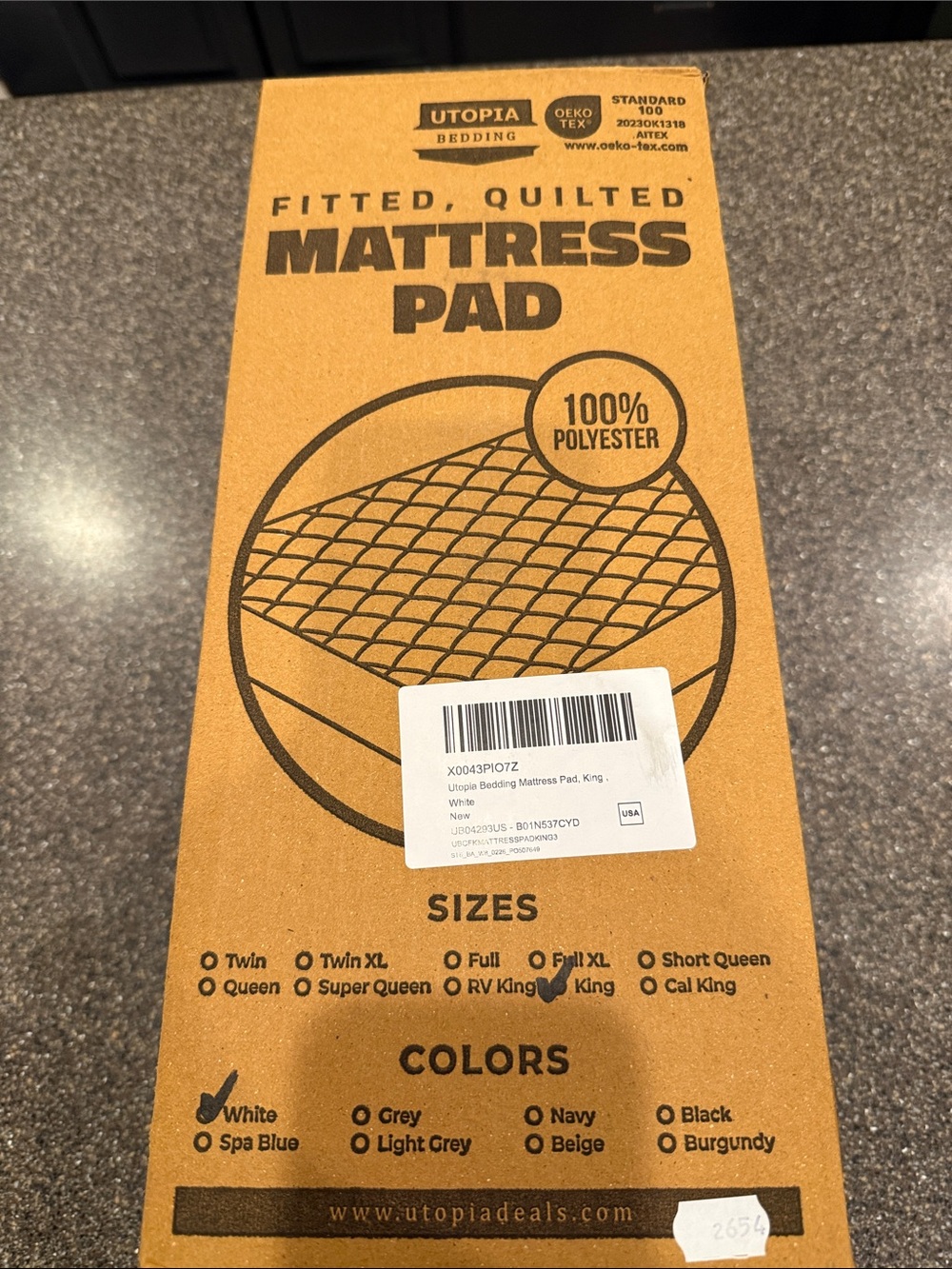 Utopia Bedding Fitted Quilted Mattress Pad - White